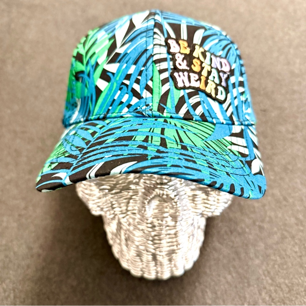 Be Kind- Tropical Leaf Print Cap with adjustable strap